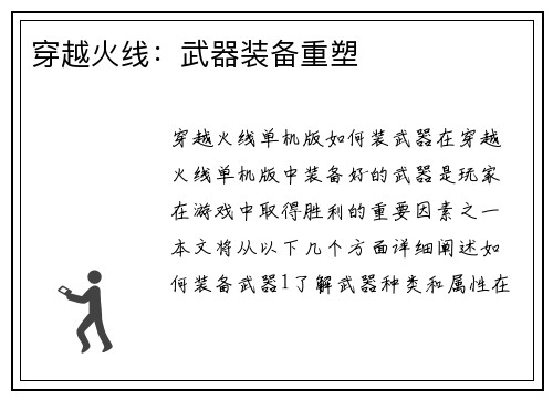 穿越火线:武器装备重塑